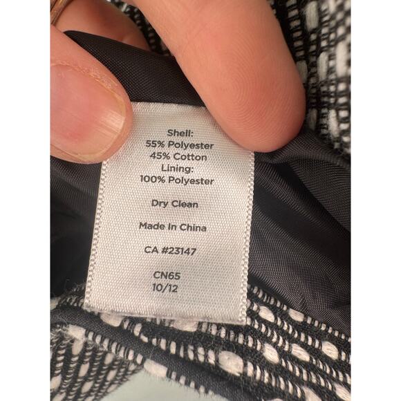 Talbots Women’s 8 Tweed Blazer Black White Suit Jacket Classic Workwear Lined - Picture 3 of 6